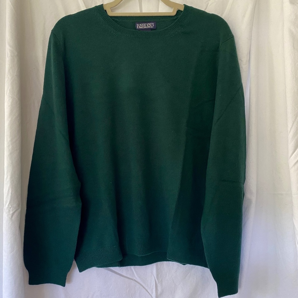 100% Forest Green Cashmere Crew Neck Sweater